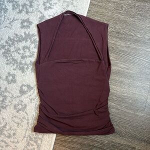 Abercrombie portrait neck Women's Sleeveless Top in Burgundy/Brown
